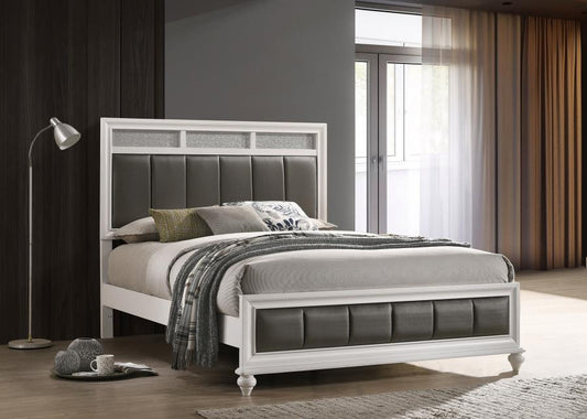 Barzini Wood  Panel Bed White