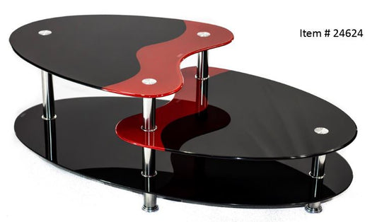 24624 Black and Red Coffee Table