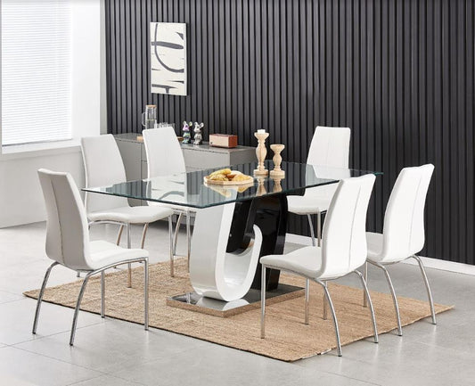 2740 White and Black Dining Table