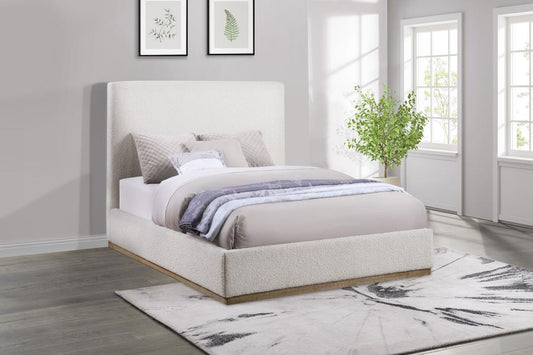 Knox Upholstered Panel Bed Cream	( mattress not included)