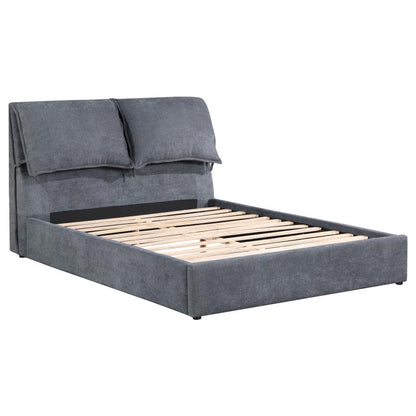 Laurel Upholstered  Panel Bed Dark Grey