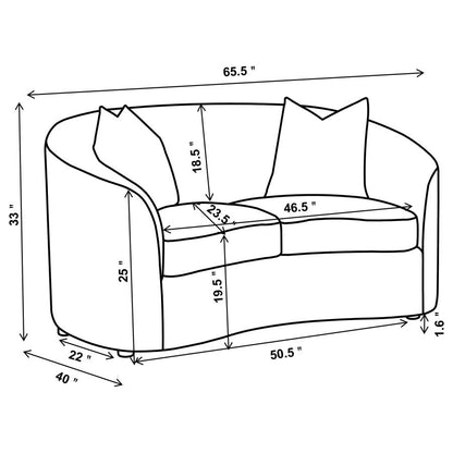 Rainn 3-piece Boucle Upholstered Sloped Arm Sofa Set Latte