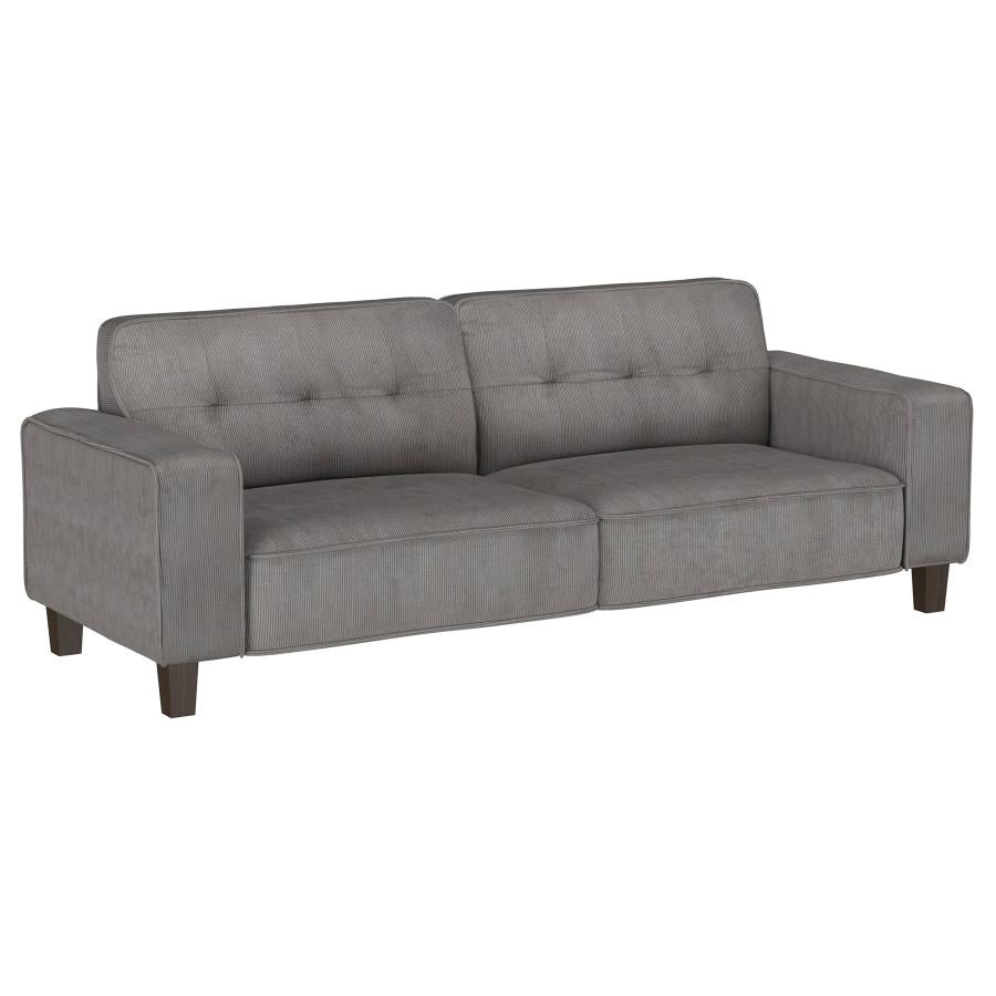 Deerhurst 3-piece Upholstered Track Arm Sofa Set charcoal -greige