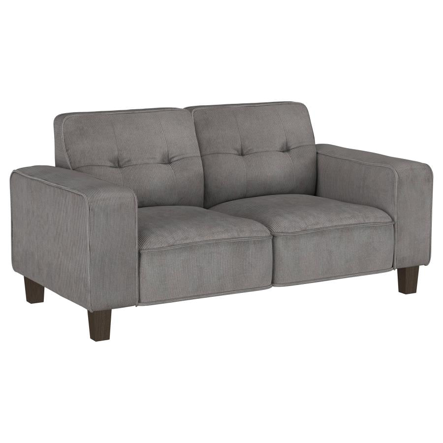 Deerhurst 3-piece Upholstered Track Arm Sofa Set charcoal -greige