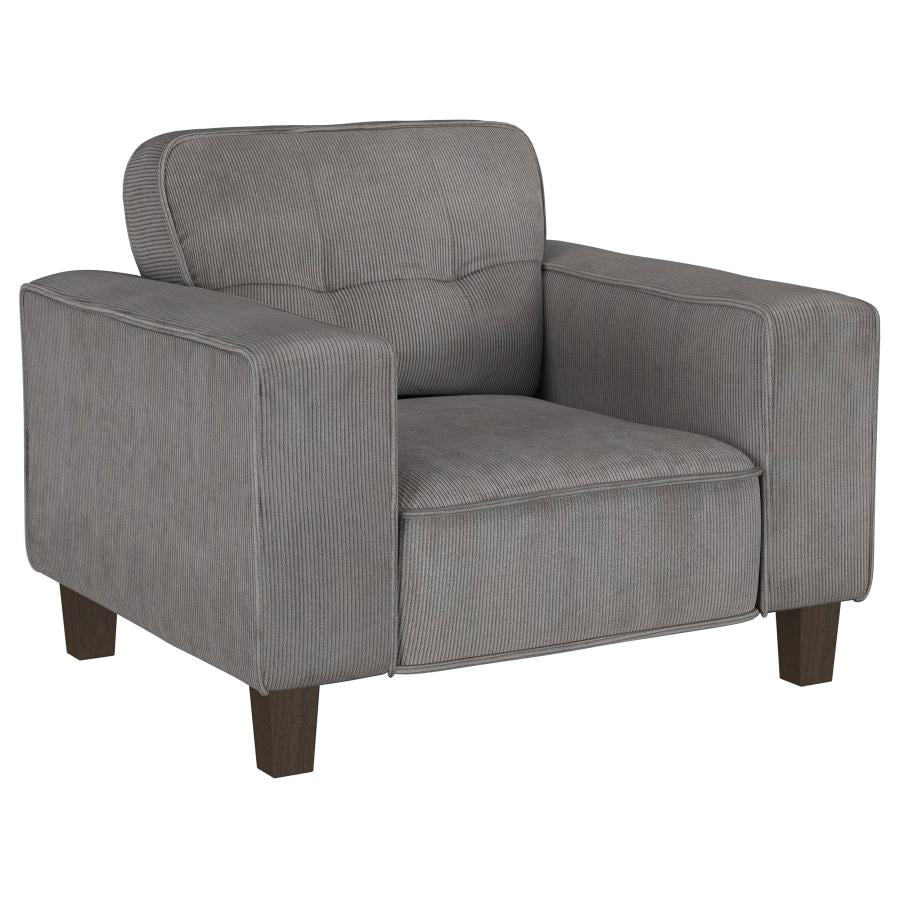 Deerhurst 3-piece Upholstered Track Arm Sofa Set charcoal -greige