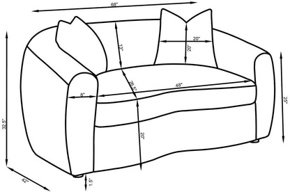 Isabella 3-piece Faux Sheepskin Upholstered Sofa Set Natural