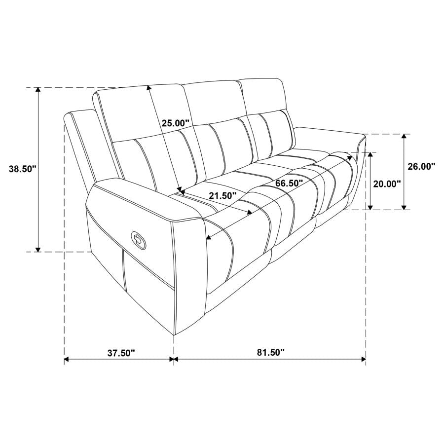 Brentwood 3-piece Upholstered Reclining Sofa Set Taupe