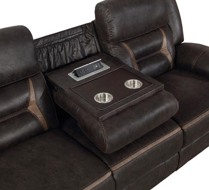 Greer 3-piece Upholstered Reclining Sofa Set Brown