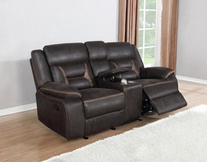 Greer 3-piece Upholstered Reclining Sofa Set Brown