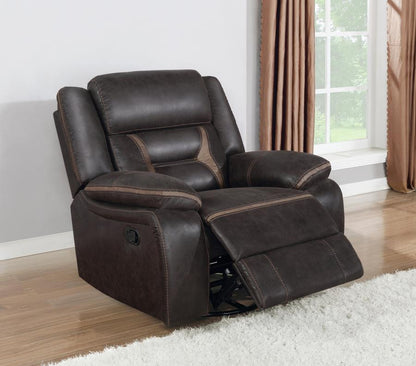 Greer 3-piece Upholstered Reclining Sofa Set Brown