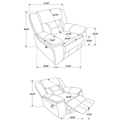 Greer 3-piece Upholstered Reclining Sofa Set Brown