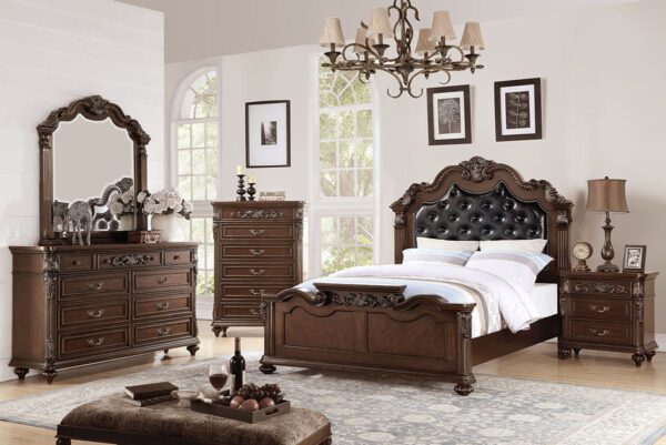 F9386Q Queen Bed Frame Brown (only bed)