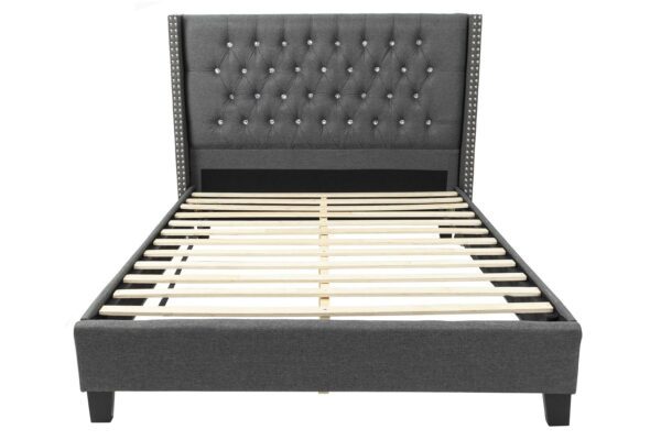 F9371Q Queen Bed Frame Grey (only bed)