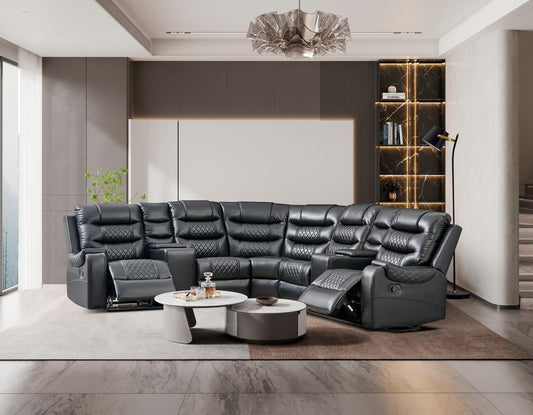 L450 - Victor ( Black )3 PC Reclining  Sectional