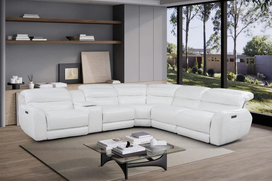 L485 - Marco White 6 PC Power Sectional