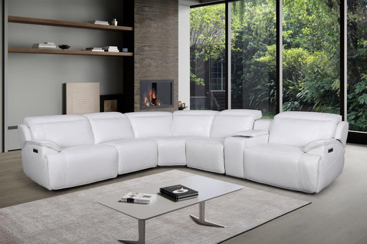 L495 - Marco White 6 PC White Power Sectional