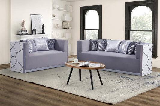 L611 - Noah Grey 	2 PC ( Sofa & Loveseat )