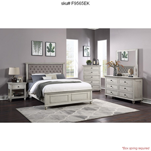 F9565EK King Bed Frame Silver and Grey