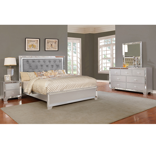 B52379Q Belisa Queen Bed Silver (mattress not included)