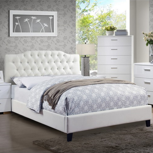 F9350  Bed Frame White CREAM