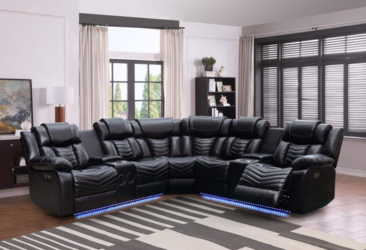 6850 RECLINERS SECTIONAL GREY or BLACK