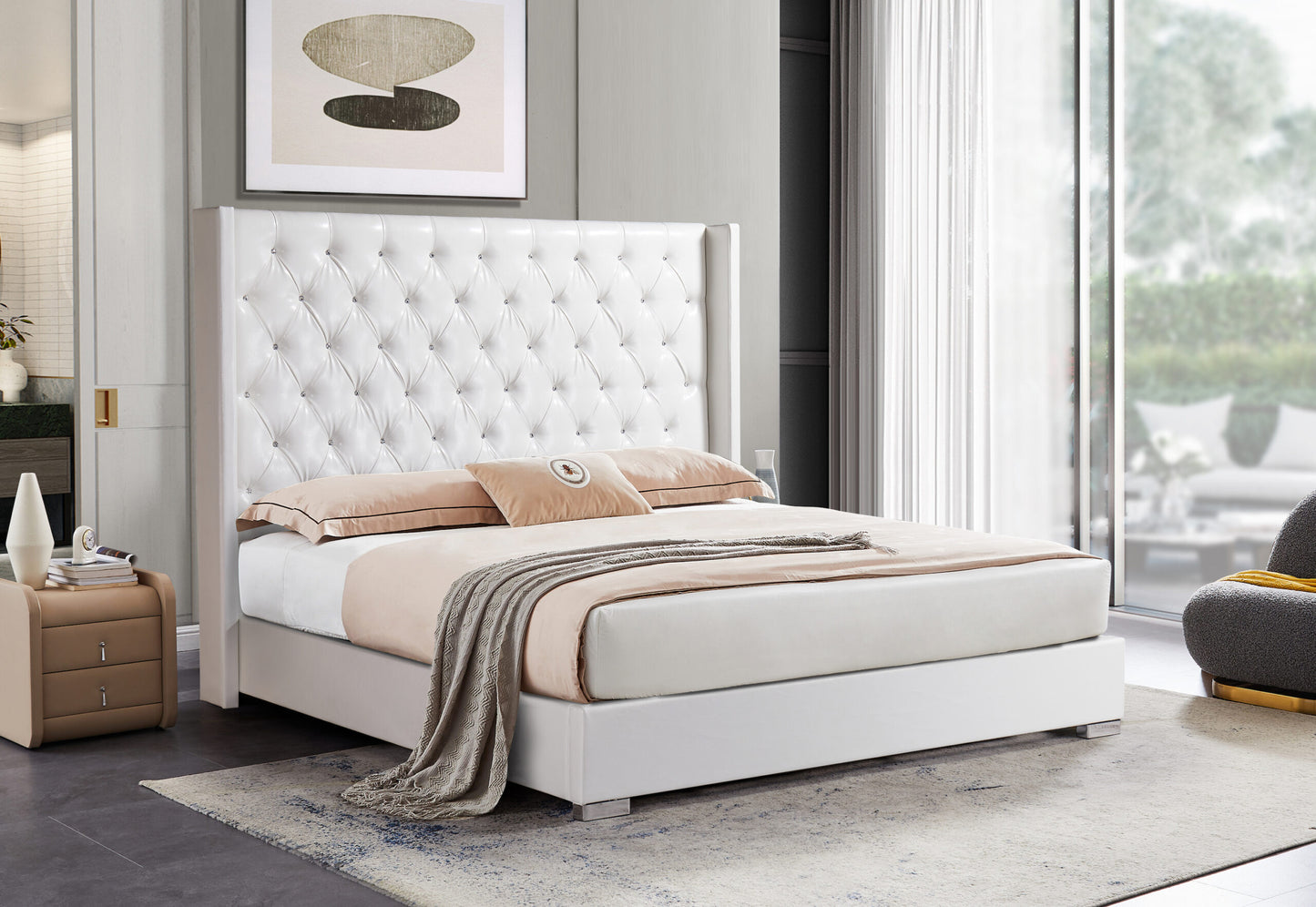 SS8115 White Bed Frame