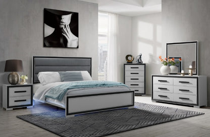 Amelia Gray Black Queen 4 PC Bedroom Set ( chest and mattress not included)