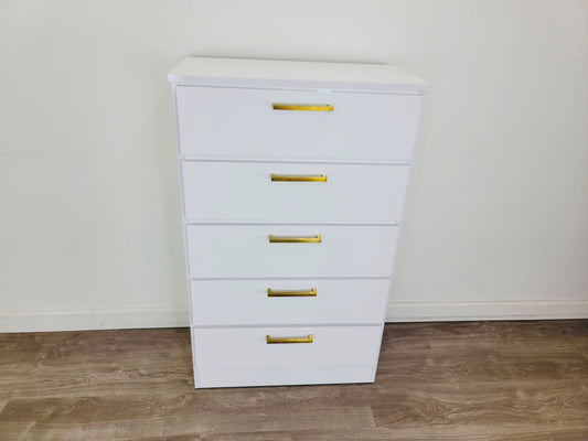 Chest White Glossy Gold