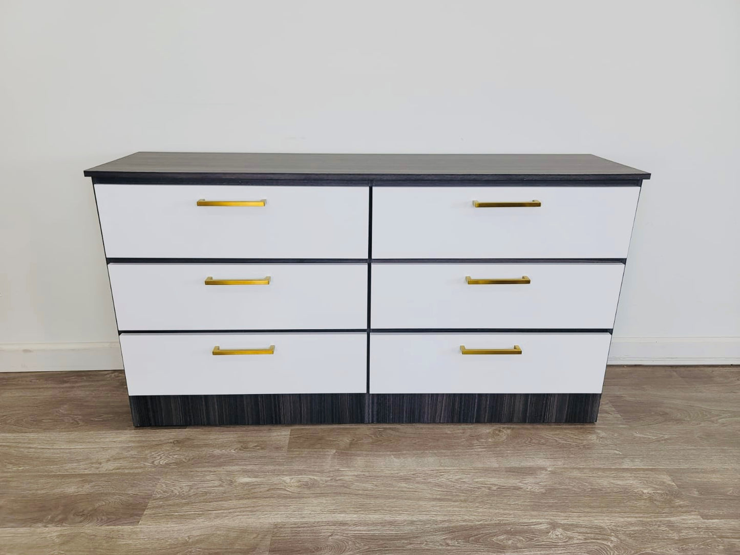 Dresser Miami Charcoal + White Glossy Gold