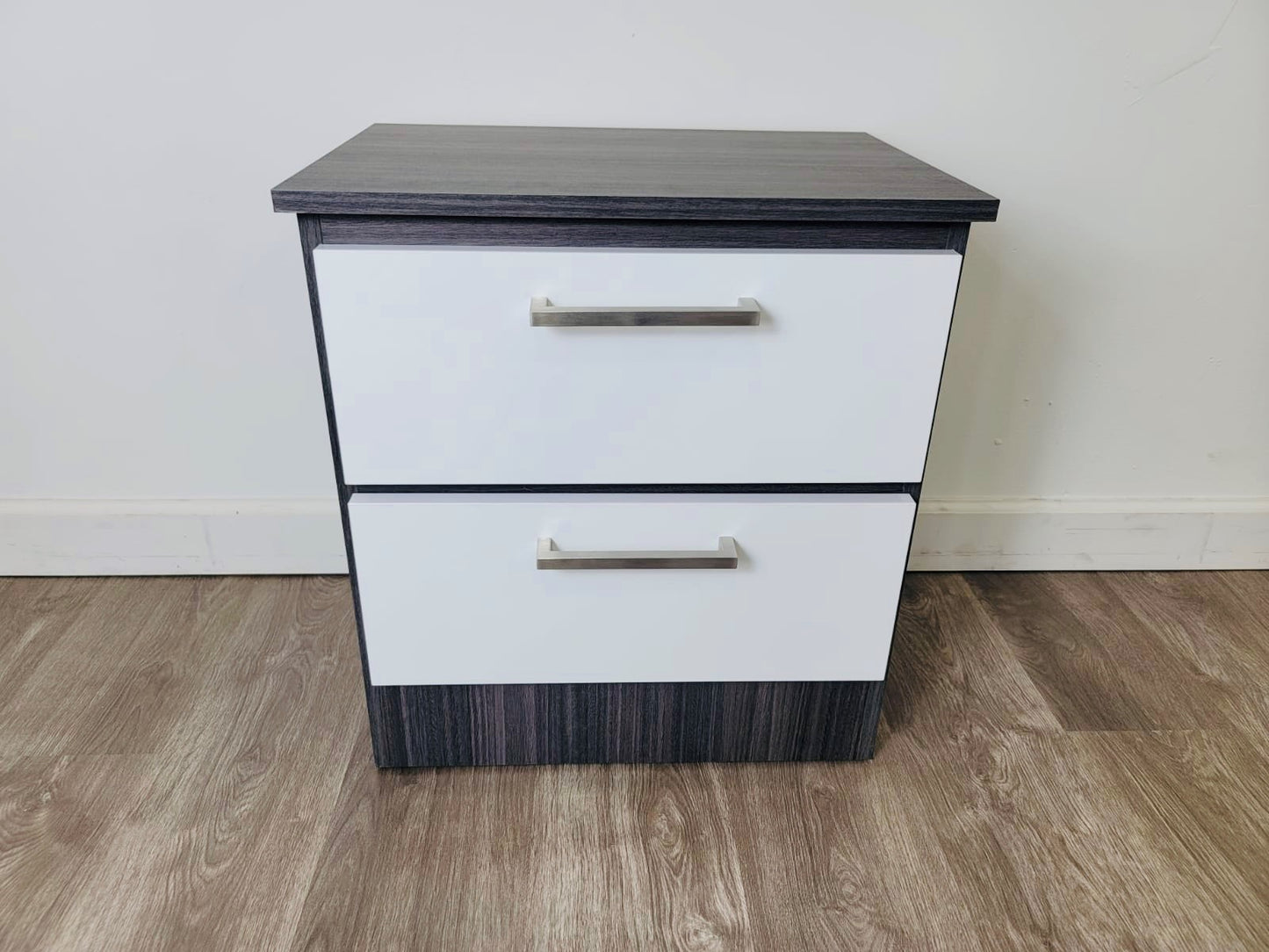 Nightstand Miami Charcoal + Glossy White