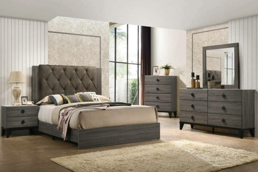 F9560 QUEEN Bed Frame Grey (ONLY BED)