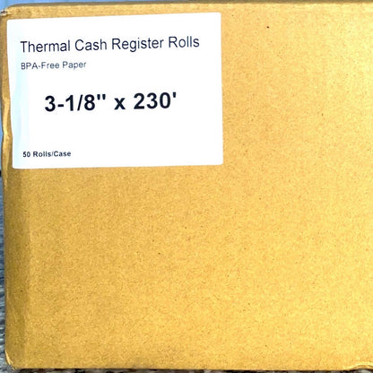 3-1/8 X 230' Thermal Paper Rolls (50 per case)