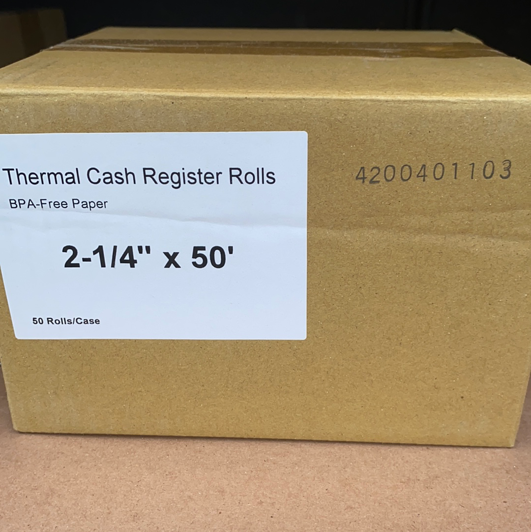 Thermal Paper 2 1/4'' x 50' BPA Free (50 Rolls/Case)