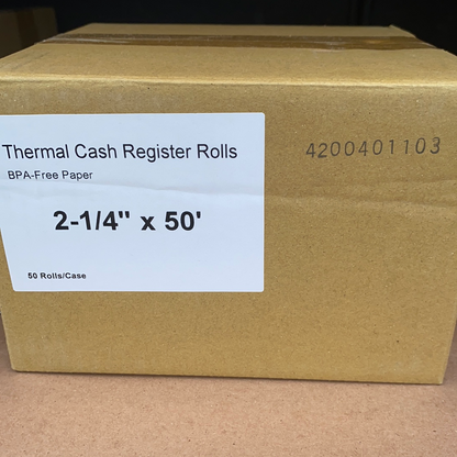 2-1/4 X 50' Thermal Paper Rolls (50 per case)